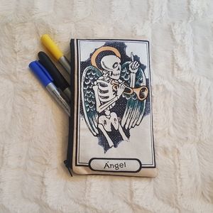 Angel skeleton tarot card cosmetic/pencil bag